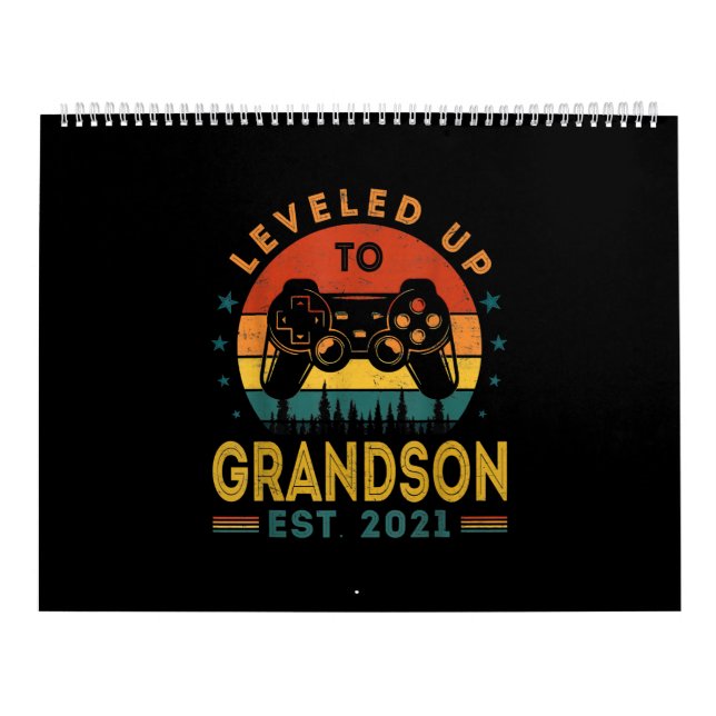 Levelled Up To Grandson Est 2021 Video Gamer Calendar (Cover)