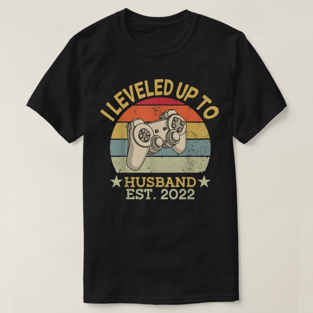 Levelled Up To Husband Est 2022 Promoted Husband C T-Shirt (Design Front)