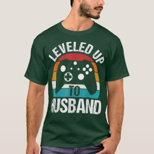 Levelled Up To Husband Funny Gamer Gift T-Shirt