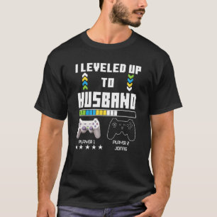 Levelled Up To Husband Gaming Controller Couple Ga T-Shirt