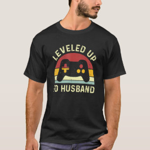 Levelled Up To Husband Newlywed Groom Just Married T-Shirt