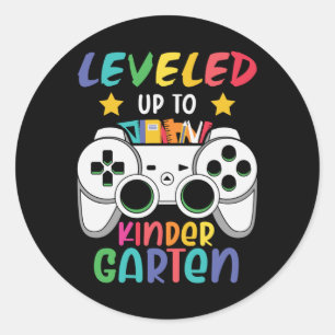 Levelled Up To Kindergarten Gamer Back To School Classic Round Sticker