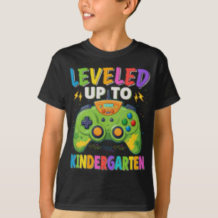 Levelled Up To Kindergarten Gamer Back To School T-Shirt