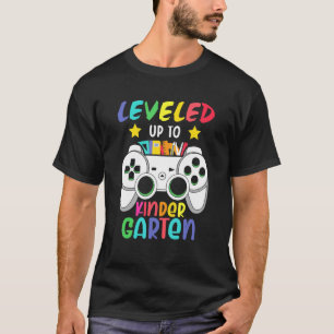 Levelled Up To Kindergarten Gamer Happy First Day T-Shirt