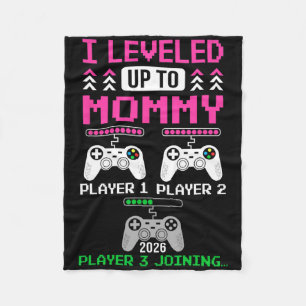 Levelled Up To Mummy Again Funny Funny Gamer Mum E Fleece Blanket