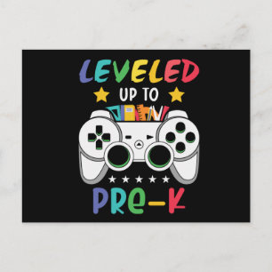 Levelled Up To Pre-K Gamer Back To School Kids Gif Postcard