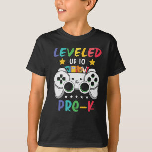 Levelled Up To Pre-K Gamer Back To School Kids Gif T-Shirt