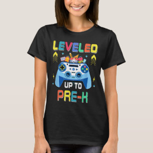 Levelled Up To Pre-k Gamer Ck To School First Day T-Shirt