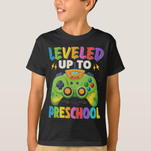 Levelled Up To Preschool Gamer Back To School Boys T-Shirt