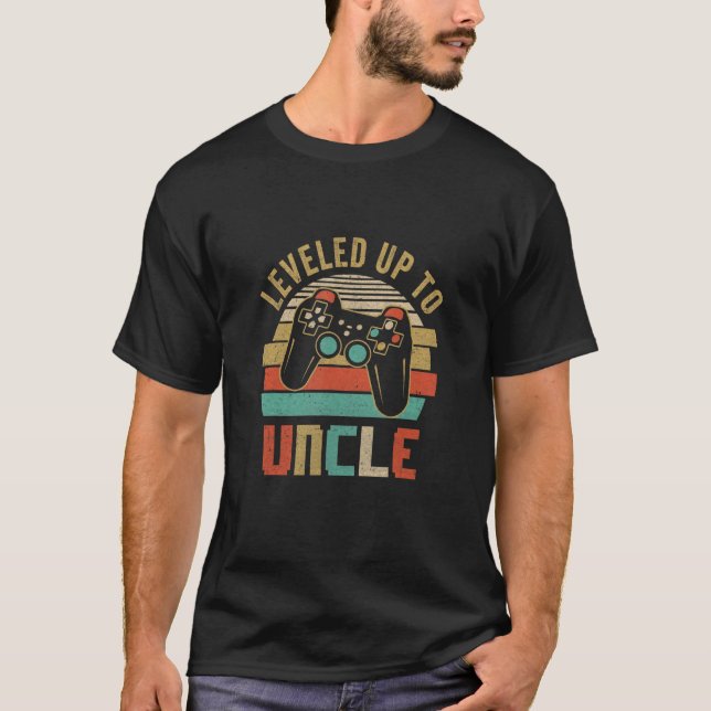 Levelled Up To Uncle Baby Announcement For Men T-Shirt (Front)