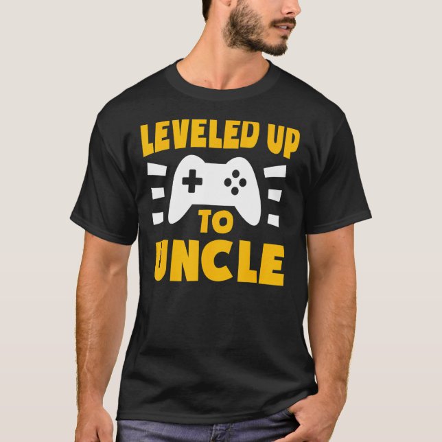 Levelled Up To Uncle Gamer Pregnancy Announcement T-Shirt (Front)