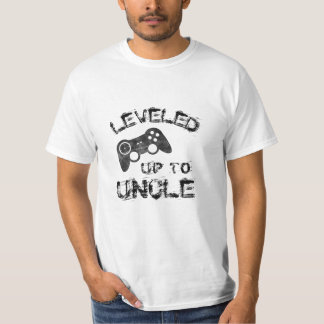 Levelled Up to Uncle | New Baby Curved Grunge Game T-Shirt