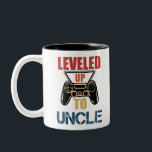Levelled Up To Uncle New Uncle T-Shirt New Uncle Two-Tone Coffee Mug<br><div class="desc">Levelled Up To Uncle New Uncle Gift Levelled Up To Uncle T-shirt Pregnancy Announcement New Uncle Shirt Uncle Announcement Reveal to Uncle T-Shirt Uncle To Be funny, uncle, gamer, vintage, gaming, geek, daddy, dad, family, level up, levelled up, announcement, uncle to be, brother, levelled up to uncle, new uncle, fathers...</div>