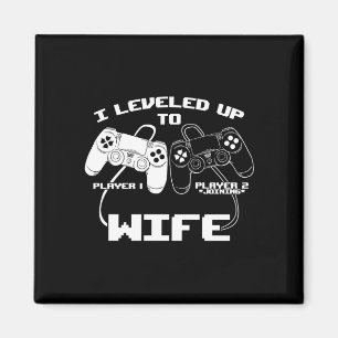 Levelled up to wife gaming baby gender announcemen magnet
