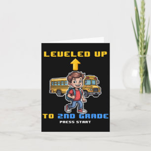 Levelling Up 2nd Grade Back To School Funny Gamer Card