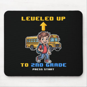 Levelling Up 2nd Grade Back To School Funny Gamer Mouse Mat