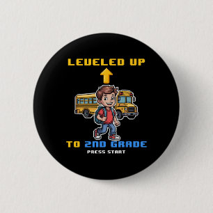 Levelling Up 2nd Grade Ck To School Funny Gamer Bo 6 Cm Round Badge