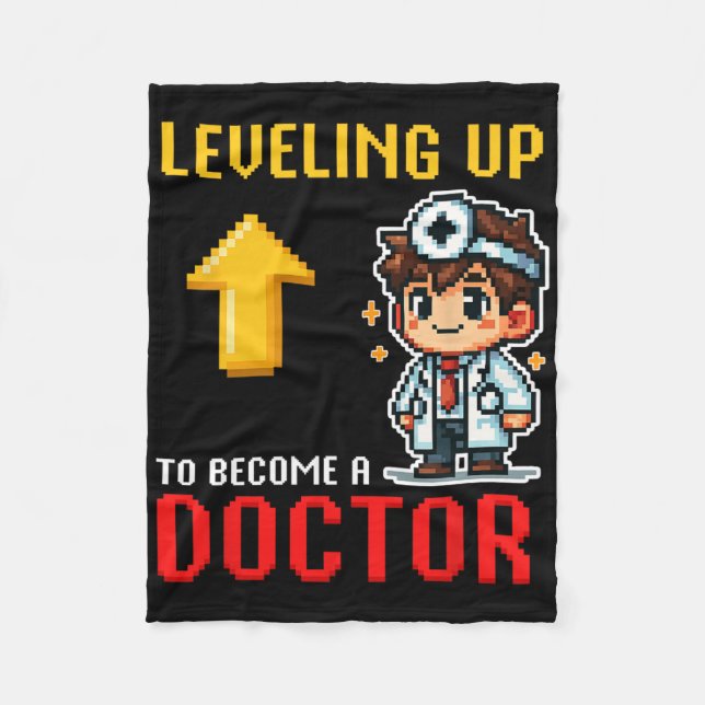 Levelling Up Doctor Ck To School Funny Gamer Boys  Fleece Blanket (Front)