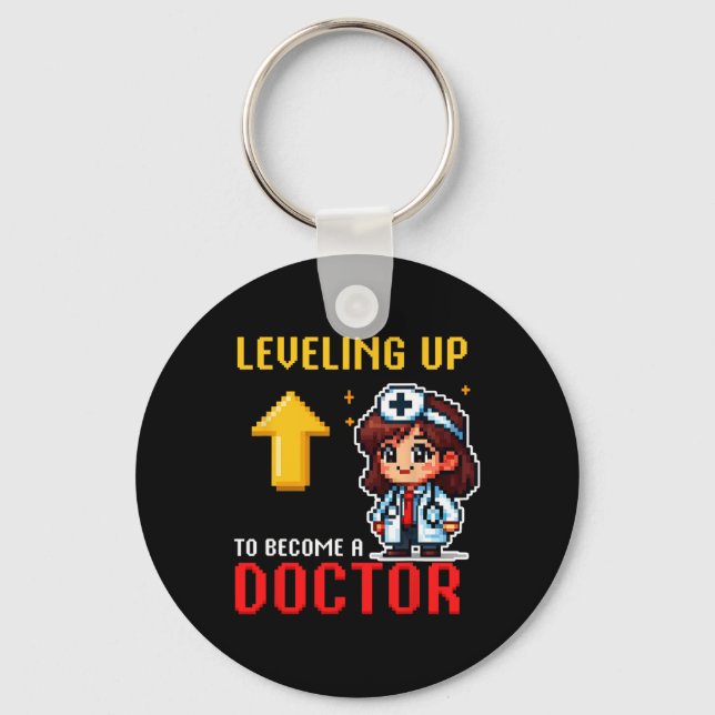 Levelling Up Doctor Ck To School Funny Gamer Girls Key Ring (Front)