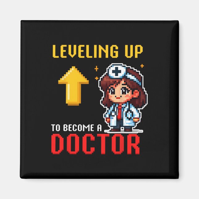 Levelling Up Doctor Ck To School Funny Gamer Girls Magnet (Front)