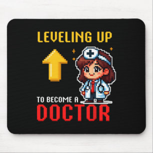 Levelling Up Doctor Ck To School Funny Gamer Girls Mouse Mat