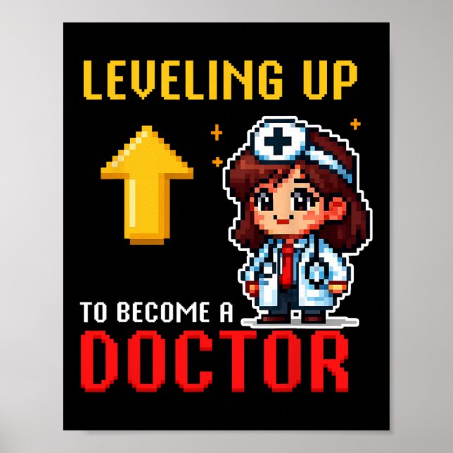 Levelling Up Doctor Ck To School Funny Gamer Girls Poster (Front)