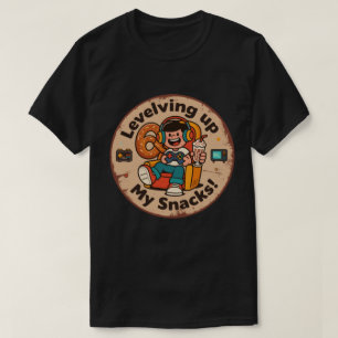 Levelling Up My Snacks! Funny Pixel Art Gamer  T-Shirt