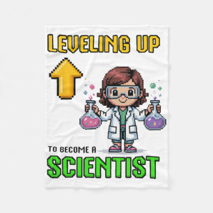 Levelling Up Scientist Ck To School Funny Gamer Gi Fleece Blanket