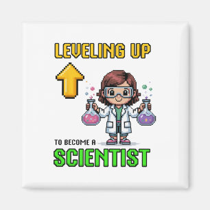 Levelling Up Scientist Ck To School Funny Gamer Gi Magnet