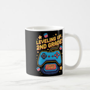 Levelling Up To 2nd Grade Gamer 8 Bit Pixelated Pi Coffee Mug