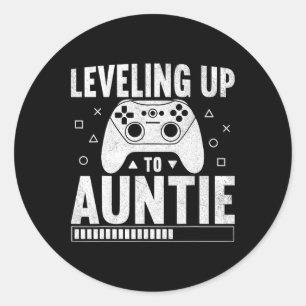 Levelling Up To Auntie Video Game By  Classic Round Sticker