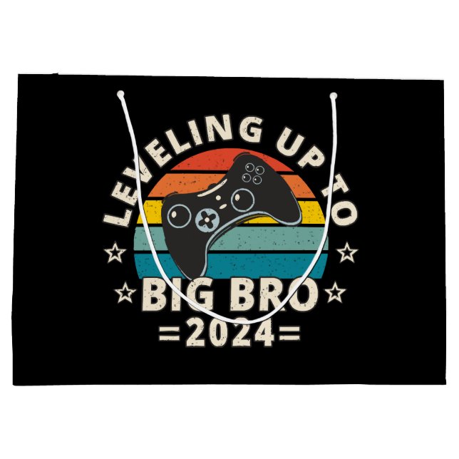 Levelling Up To Big Bro 2024 Large Gift Bag (Back)