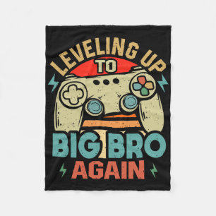 Levelling Up To Big Bro Again Vintage Gamer Brothe Fleece Blanket
