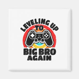 Levelling Up To Big Bro Again Vintage Gamer Brothe Magnet