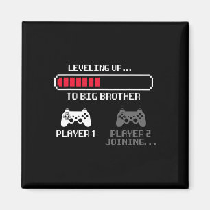 Levelling Up To Big Brother For Boys Men Vintage G Magnet