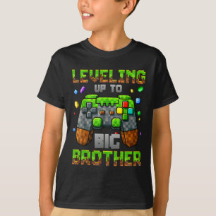 Levelling Up To Big Brother For Gamer Boys Kids Ga T-Shirt