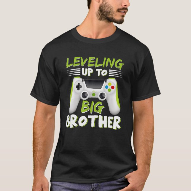 Levelling Up To Big Brother Funny Idea For Boy And T-Shirt (Front)