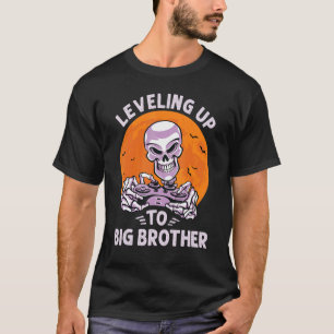 Levelling up to Big Brother Gamer Gaming Skeleton T-Shirt