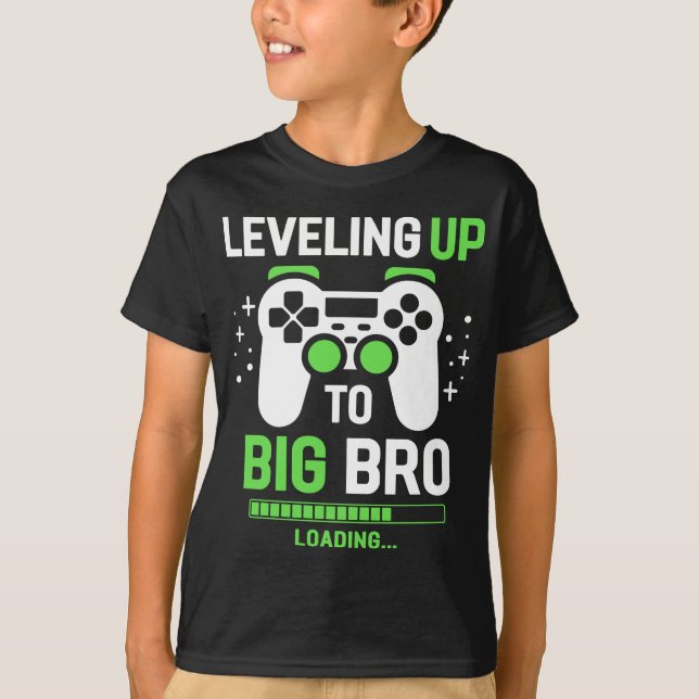 Levelling Up To Big Brother Gaming Boy T-Shirt (Front)