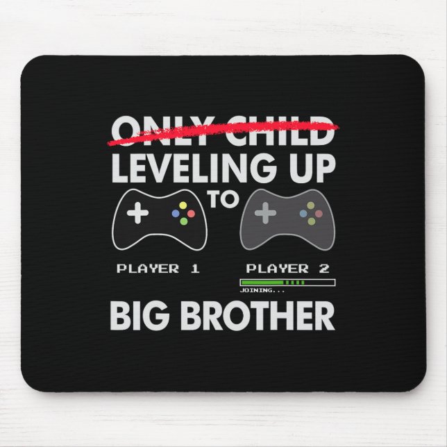 Levelling Up To Big Brother Shirt - Video Game Pla Mouse Mat (Front)