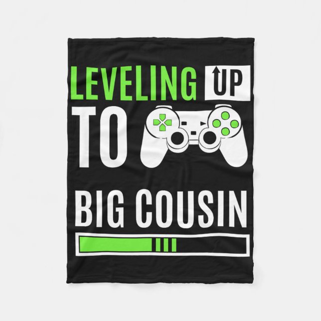Levelling Up To Big Cousin Game Controller Gamer K Fleece Blanket (Front)