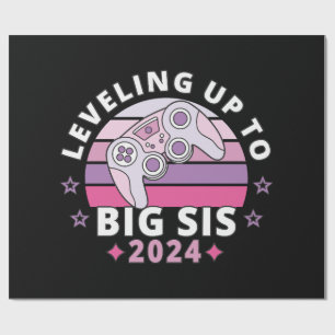 Levelling Up To Big Sister 2024 Girls Wrapping Paper