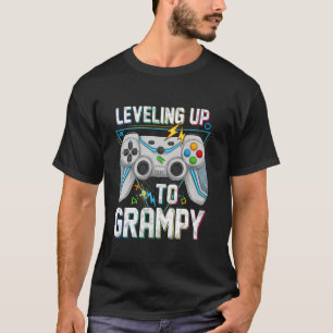 Levelling Up To Grampy Video Game Gifts For Father T-Shirt