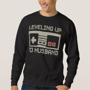 Levelling Up To Husband Gamer Retro Tee Bachelor P