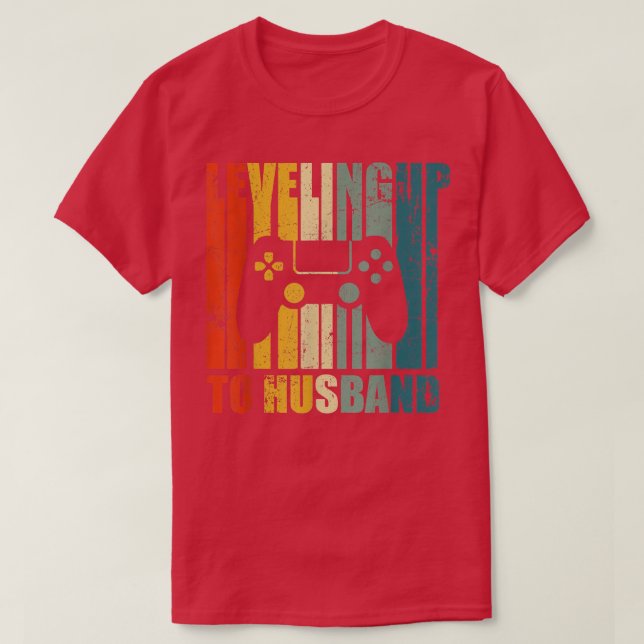 Levelling Up To Husband Groom Bride Wedding  T-Shirt (Design Front)