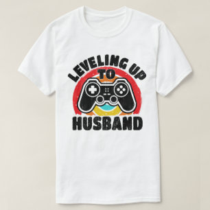 Levelling Up To Husband Groom To Be Bachelor Gamer T-Shirt