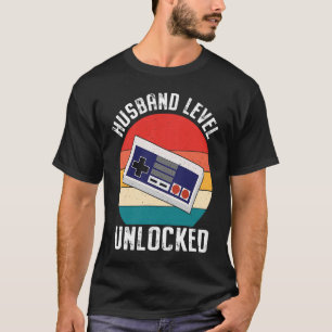 Levelling Up To Husband Levelled Up Newlywed Bache T-Shirt