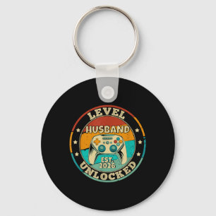 Levelling up to Husband Newlywed Married Gamer Key Ring