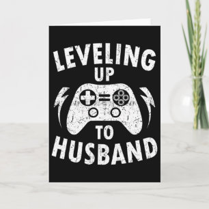 Levelling Up To Husbynd Engagement Wedding Groom V Card