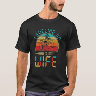 Levelling Up To Wife  Bride Gamer Couples Matching T-Shirt